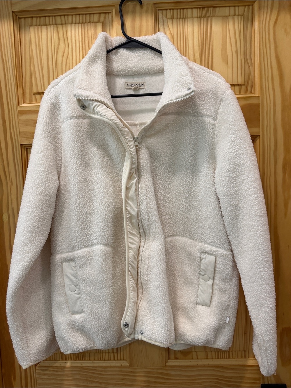 Cream Sherpa Zip Jacket for Women